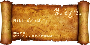Nikl Ádám névjegykártya