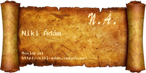 Nikl Ádám névjegykártya